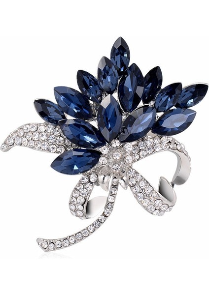 XZ0334-1 1 Adet Lüks Tasarım Mavi Kristal Buket Kadınlar Için Broşlar Kakma Rhinestone Trendy Broş Pins Giyim Aksesuarları Takı Hediyeler (Yurt Dışından) indirimleri