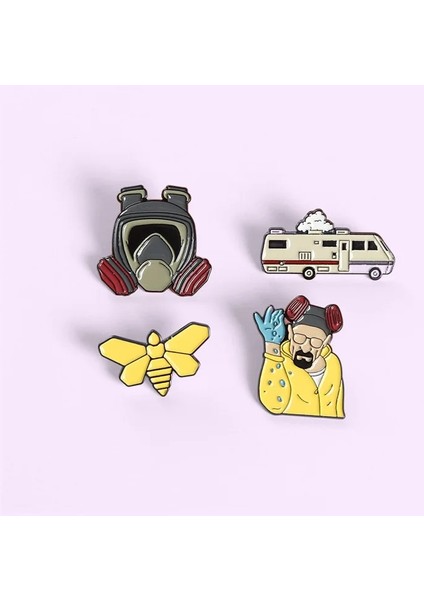 E3 Breaking Bad Erkekler Için Broş Uçak Otobüs Tuz Kardeş Emaye Pimleri Çocuklar Için Yaka Pin Çanta Iğneler Şapka Rozeti Broş Hediyeler Arkadaşlar (Yurt Dışından)