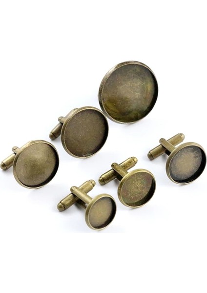 Bronz 20MM 10 Adet/grup 10MM 12MM,14MM,16MM,18MM,20MM, 6 Renk Kaplama Bakır Kol Düğmesi Tabanı Manşet Bağlantısı Ayarları Cabochon Cameo Tabanı (Yurt Dışından)