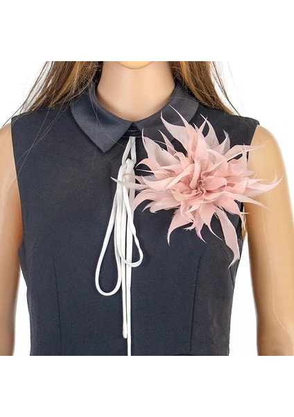 Stil 10 Moda Kumaş Tüy Broş Kumaş Çiçek Korsaj Zarif Moda Yaka Pin Kadın Aksesuarları Düğün Parti Takı (Yurt Dışından) indirimleri