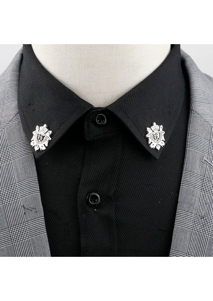 11 1 Çift Retro Yaka Pin Broş Vintage Moda Ağacı Yaprak Yaka Pin Delikli Taç Gömlek Takım Elbise Kravat Iğnesi Takı Aksesuarları (Yurt Dışından)