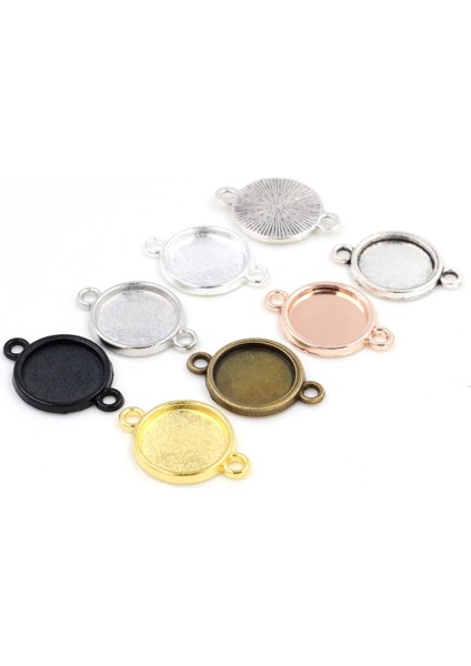 Altın 14MM x 30 Adet 8/10/12/14-30MM Iç Boyut Klasik 7 Renk Tek Taraflı Çift Asılı Basit Stil Cabochon Taban Ayarı Charms Kolye (Yurt Dışından)