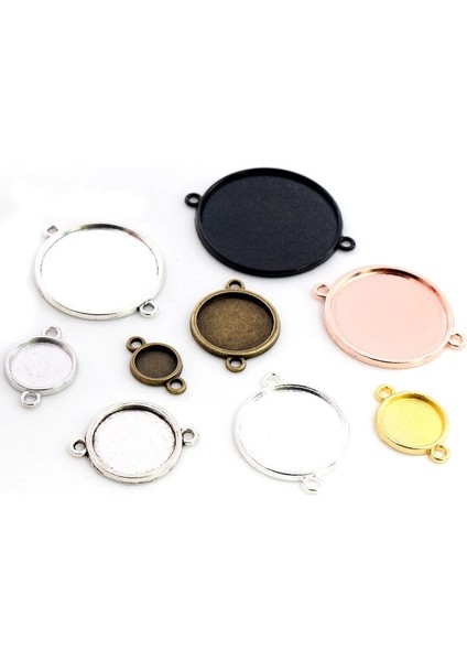 Altın 14MM x 30 Adet 8/10/12/14-30MM Iç Boyut Klasik 7 Renk Tek Taraflı Çift Asılı Basit Stil Cabochon Taban Ayarı Charms Kolye (Yurt Dışından)