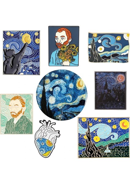 XZ3155 Yıldızlı Gece Van Gogh Emaye Pin Özel Teneke Broş Karikatür Ünlü Yağlıboya Yaka Rozeti Sanat Takı Hediye Hayranları (Yurt Dışından) fiyatları