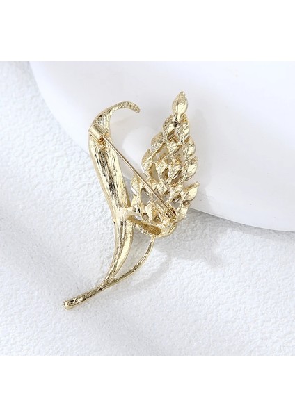 21 Altın Rengi Kristal Buğday Kulak Broş Yaka Iğneler Ipek Eşarp Toka Takım Elbise Için Parlayan Kadın Erkek Parti Broş Takı (Yurt Dışından) fırsatları