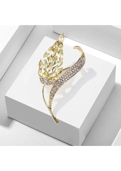 21 Altın Rengi Kristal Buğday Kulak Broş Yaka Iğneler Ipek Eşarp Toka Takım Elbise Için Parlayan Kadın Erkek Parti Broş Takı (Yurt Dışından) indirimleri