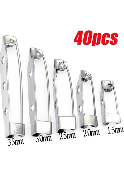 40 Adet Uzunluk 20MM 40 Adet Metal 15/20/25/30/32/35/38/40MM Broş Klip Taban Pimleri Broş Ayarları Boş Taban Diy Takı Yapımı Için Bulma (Yurt Dışından)