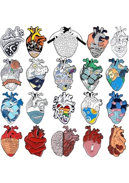 Stil-20 Karikatür Eğlenceli Kalp Modelleme Emaye Broş Okyanus Balina Sprey Çiçek Kelebek Aşk Gözler Çizim Anahtarı Alaşım Rozet Pin Takı (Yurt Dışından) fiyatları