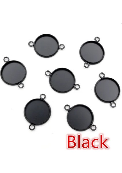 Siyah 20MM x 20 Adet 8/10/12/14/16/18/20/25MM Iç Boyut 7 Renk Kaplama Yüksek Kaliteli Demir Malzeme Fit 8-25MM Cabochons Kolye Tepsisi (Yurt Dışından)