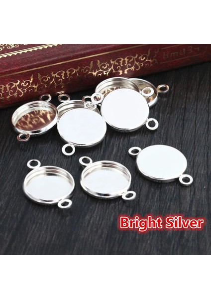 Siyah 20MM x 20 Adet 8/10/12/14/16/18/20/25MM Iç Boyut 7 Renk Kaplama Yüksek Kaliteli Demir Malzeme Fit 8-25MM Cabochons Kolye Tepsisi (Yurt Dışından)