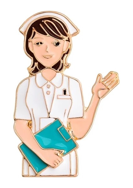 Hemşire 5 Harong Güzel Hemşire Şekli Broş Pin Doktor Tıbbi Hastane Yaka Iğnesi Üniforma Sırt Çantası Karikatür Rozeti Kadın Broş Takı (Yurt Dışından)