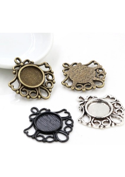 A2-33 20 Adet 12MM Iç Boyut Antik Bronz Siyah Gümüş Kaplama Moda Stil Cabochon Baz Cameo Ayarı Charms Kolye (Yurt Dışından)