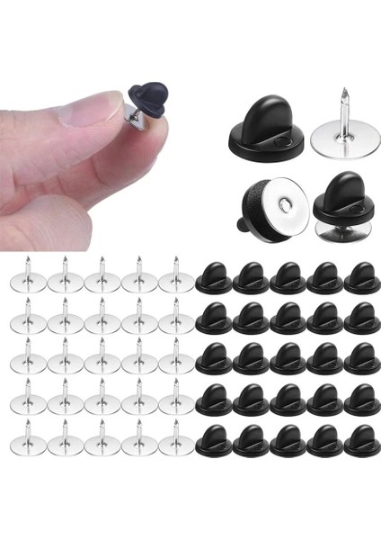 Siyah Klip Hiçbir Pim 50 Takım/grup Rozet Broş Tabanı Kelebek Toka 10 mm Damızlık Takı Yapımı Için Arkaları Kauçuk Debriyaj Kap Pin Broş Tutucu Bulma (Yurt Dışından) modelleri
