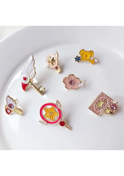 Ayı Anime Card Captor Sakura Pimleri Broş Kart Kanatları Yıldız Sopa Kuş Sihirli Anahtar Kero Denim Ceketler Yaka Pin Rozeti Japon Takı (Yurt Dışından) modelleri