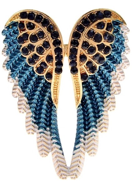 Mavi Cindy Xiang Rhinestone Kanat Kadınlar Için Broşlar Rhinestone Güzel Melek Takı 4 Renk Mevcut Düğün Doğum Günü Pin Hediye (Yurt Dışından)