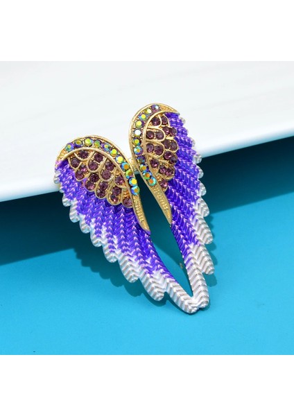 Mavi Cindy Xiang Rhinestone Kanat Kadınlar Için Broşlar Rhinestone Güzel Melek Takı 4 Renk Mevcut Düğün Doğum Günü Pin Hediye (Yurt Dışından)