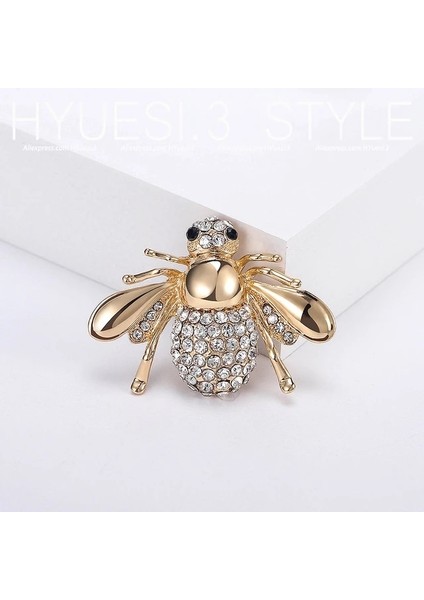 L Basit Kristal Bal Arısı Broş Rhinestones Hayvan Korsaj Pimleri Ipek Eşarp Toka Kadın Erkek Takım Elbise Elbise Şapka Çanta Aksesuarları (Yurt Dışından)