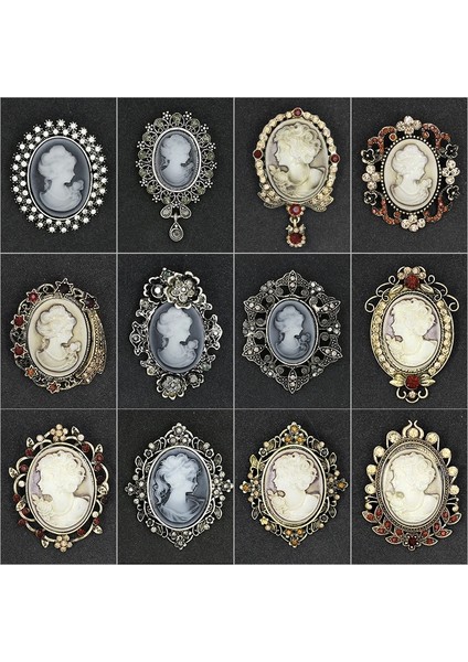 7569-G Baiduqiandu Marka Fabrika Doğrudan Çeşitli Stiller Kristal Rhinestones Cameo Vintage Broş Pins Kadınlar Için (Yurt Dışından) fırsatları