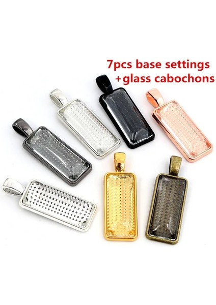 10X25MM Set Moda 10X50/10X25/25X50MM Cameo Dikdörtgen Çerçeveler Boş Kolye Cabochon Taban Ayarı Takı Yapımı Aksesuarları Malzemeleri (Yurt Dışından)