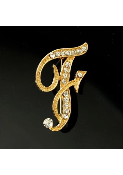F A-Z Mektup Zarif Broş Kadın Erkek Rhinestones Kristal Gümüş Renk Metal Pimler Takı Aksesuarları Doğum Günü Hediyeleri (Yurt Dışından)
