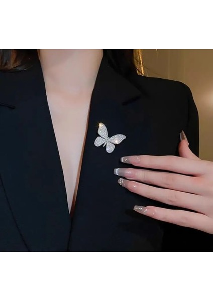 09 Moda Yeni Kelebek Taklidi Broş Iğneler Kadınlar Için Zarif Düğün Ziyafet Hediye Giyim Aksesuarları Yaka Iğnesi (Yurt Dışından) modelleri