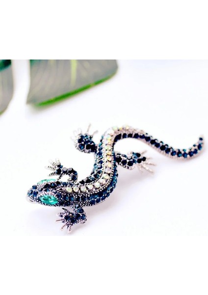 Mavi Komik Kertenkele Taklidi Broş Pin Kadın Geckos Parti Dorcus Pin ve Broş Elbise Takı Vintage Metal Brosch (Yurt Dışından) fırsatları