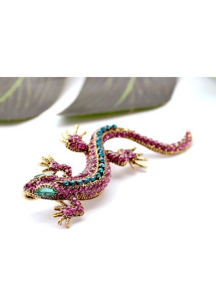 Mavi Komik Kertenkele Taklidi Broş Pin Kadın Geckos Parti Dorcus Pin ve Broş Elbise Takı Vintage Metal Brosch (Yurt Dışından) indirimleri