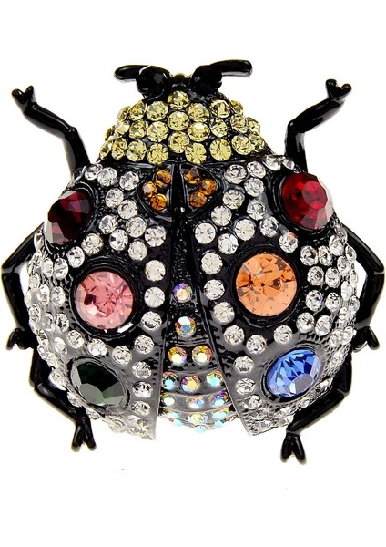 Altın Cindy Xiang Rhinestone Uğur Böceği Broş Vintage Moda Büyük Böcek Pin Beetle Takı 2 Renk Mevcuttur (Yurt Dışından)