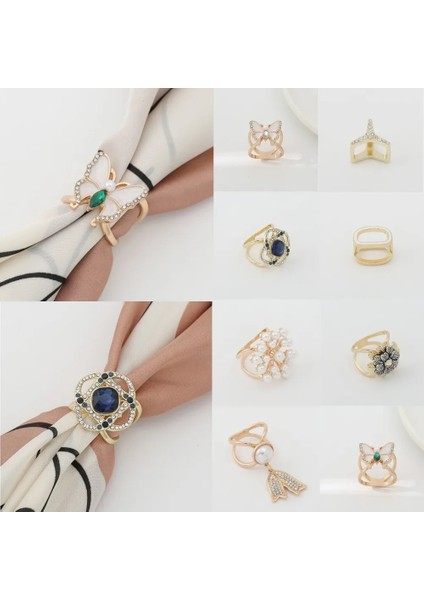 BZ361-01 Taklidi Eşarp Broşlar Kristal Ipek Eşarplar Toka Broş Şal Halka Klipsi Atkı Raptiye Sevimli Düğümlü Düğme Pin Aksesuarları (Yurt Dışından) fiyatları