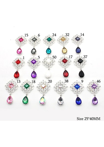 20 Parlak 25*46MM 10 Adet Kristal Taklidi Broş Aksesuarları Diy Düğün Davetiyesi Kartı Şarap Bardağı Hediye Kutusu Yaratıcı Dekorasyon (Yurt Dışından)