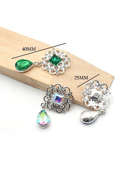 20 Parlak 25*46MM 10 Adet Kristal Taklidi Broş Aksesuarları Diy Düğün Davetiyesi Kartı Şarap Bardağı Hediye Kutusu Yaratıcı Dekorasyon (Yurt Dışından)