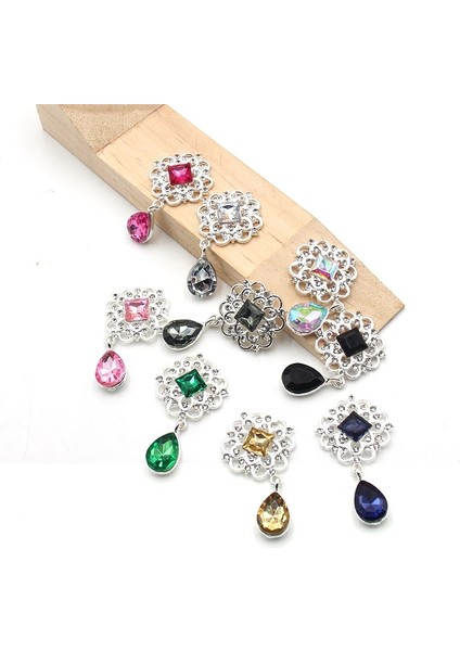 20 Parlak 25*46MM 10 Adet Kristal Taklidi Broş Aksesuarları Diy Düğün Davetiyesi Kartı Şarap Bardağı Hediye Kutusu Yaratıcı Dekorasyon (Yurt Dışından)