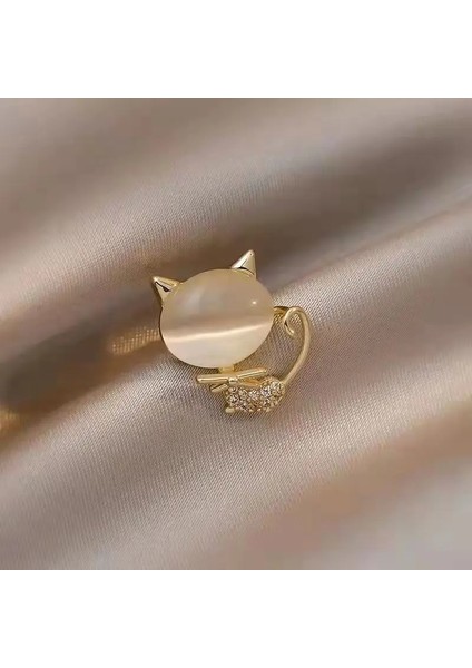 XZ024 Opal Kedi Broş Sevimli Yavru Broş Pin Charm Kristal Yaka Pin Yaka Düğmesi Parti Elbise Kadın Koruyucu Yaka Toka (Yurt Dışından) modelleri