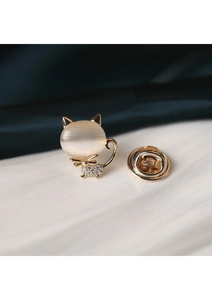 XZ024 Opal Kedi Broş Sevimli Yavru Broş Pin Charm Kristal Yaka Pin Yaka Düğmesi Parti Elbise Kadın Koruyucu Yaka Toka (Yurt Dışından) fırsatları