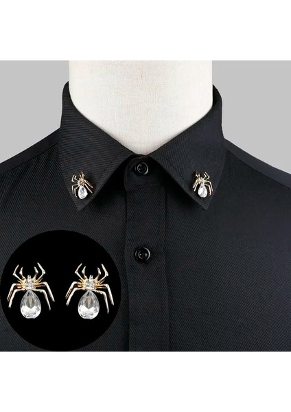 16 1 Çift Trendy Takım Elbise Gömlek Yaka Pin Ağaç Yaprağı Ejderha Leopar Delikli Üçgen Taç Broş Erkekler Kadınlar Için Günlük Giyim Aksesuarı (Yurt Dışından)