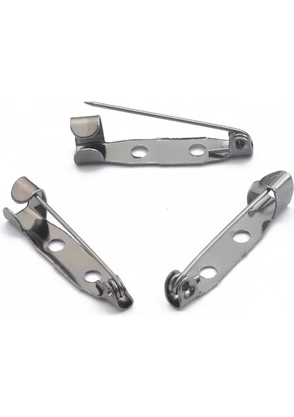 Tunç 5mm x 25MM 10-50 Adet Broş Tabanı Metal Pimler 15/20/25/30/35MM Pimleri Geri Gümüş Renk Emniyet Kilitleme Toka Pin Tutucu Diy Takı Aksesuarları (Yurt Dışından)