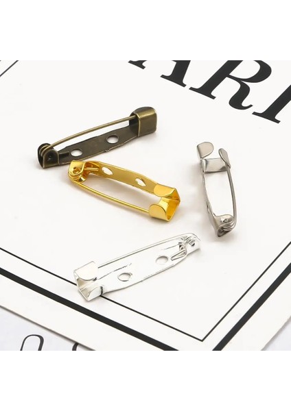 Tunç 5mm x 25MM 10-50 Adet Broş Tabanı Metal Pimler 15/20/25/30/35MM Pimleri Geri Gümüş Renk Emniyet Kilitleme Toka Pin Tutucu Diy Takı Aksesuarları (Yurt Dışından) modelleri