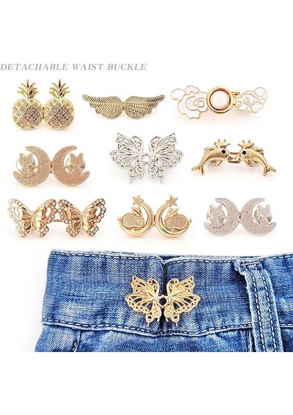 K Çıkarılabilir Bel Sıkma Toka Görünmez Snap Düğmesi Broş Takı Kot Pantolon Giyim Bel Tokası Kemer Ayarlamak Aracı (Yurt Dışından) fiyatları