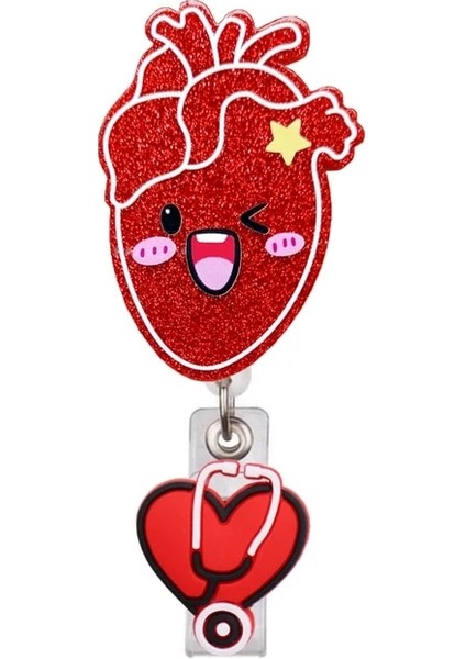 A27 Karikatür Güzel Hemşire Doktor Parlak Pvc Tıbbi Malzemeler Geri Çekilebilir Rozet Makara Adı Kart Tutucu Sergi Anahtarlıklar Broşlar (Yurt Dışından)