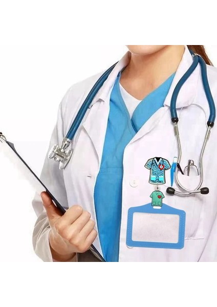A27 Karikatür Güzel Hemşire Doktor Parlak Pvc Tıbbi Malzemeler Geri Çekilebilir Rozet Makara Adı Kart Tutucu Sergi Anahtarlıklar Broşlar (Yurt Dışından) modelleri