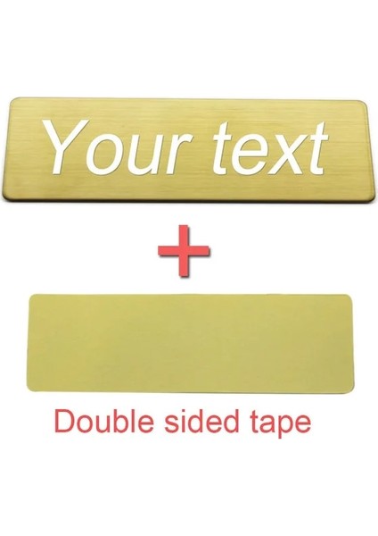 Fırçalanmış Altın Satıcıya Bilgi Gönder 7X2CM Logonuzu Kazıyın Metin Plakası Rozeti Kişiselleştirin Broş Pimi Mıknatıs Çift Taraflı Bant Kimliği Kapı Posta Kutusu Isim Etiketi (Yurt Dışından)