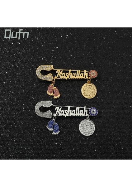 XZ1186 Maşallah Arapça Türk Dini Nazar Müslüman Islam Ayak Izi Broş Pin Türk Arapça Kuran Takı Bebek Pin Hediye (Yurt Dışından) fiyatları