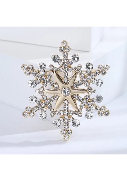 Pic Olarak Moda Takılar Dönebilen Spinner Kristal Rhinestones Kar Tanesi Broş Pins Kadınlar Için Düğün Takısı Broş Aksesuar (Yurt Dışından)