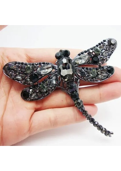 Kırmızı Moda Kristal Rhinestone Kanatları Yusufçuk Broş Zarif Kuşlar Pin Broş Kadın Erkek Parti Rahat Ofis Broş Pins Hediyeler (Yurt Dışından) fiyatları