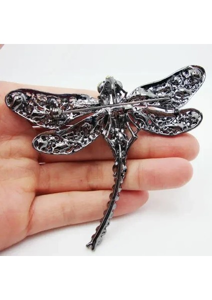Kırmızı Moda Kristal Rhinestone Kanatları Yusufçuk Broş Zarif Kuşlar Pin Broş Kadın Erkek Parti Rahat Ofis Broş Pins Hediyeler (Yurt Dışından) fırsatları