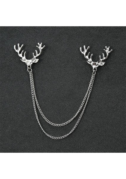 Bronz Çift Erkek Takım Elbise Gömlek Yaka Püskül Zincir Yaka Pin Broş Ejderha Rozeti Retro Pimleri Düğün Elbisesi Parti Dans Boyunbağı Aksesuarları Hediyeler (Yurt Dışından) modelleri