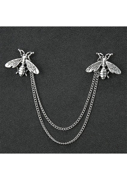 Bronz Çift Erkek Takım Elbise Gömlek Yaka Püskül Zincir Yaka Pin Broş Ejderha Rozeti Retro Pimleri Düğün Elbisesi Parti Dans Boyunbağı Aksesuarları Hediyeler (Yurt Dışından) indirimleri