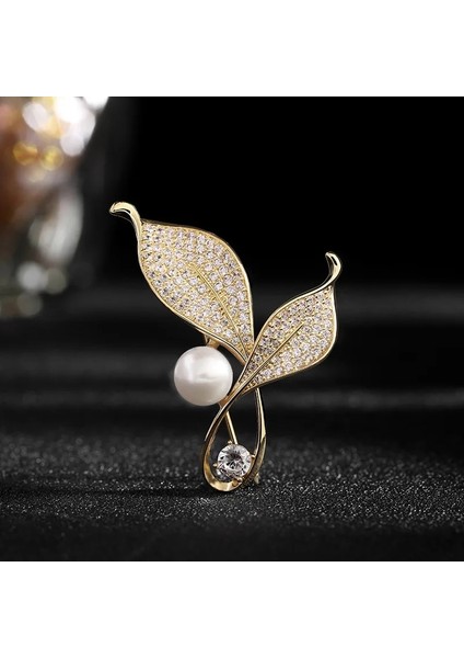 XZ013 Narin Ağacı Yaprak Broşlar Iğneler Kadınlar Için Vintage Kristal Rhinestone Gömlek Takım Elbise Yaka Broş Pin Retro Yaka Rozeti Takı (Yurt Dışından) indirimleri