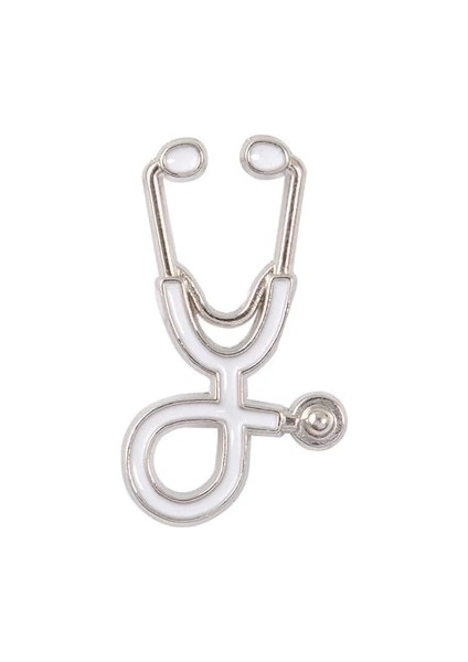 Beyaz-Gümüş Qihe Takı Stetoskop Pin 8 Renk Seçmek Için Hemşire Broş Doktor Rozetleri Tıbbi Takı Stajyer Doktor Öğrenci Doktor Hediyeler (Yurt Dışından)