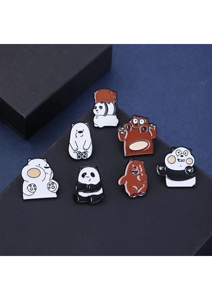 D Komik Karikatür Panda Ayı Emaye Broş Sevimli Hayvan Yaka Rozeti Pimleri Çanta Elbise Sırt Çantası Takı Hediyeler Kadınlar Kızlar Için (Yurt Dışından)